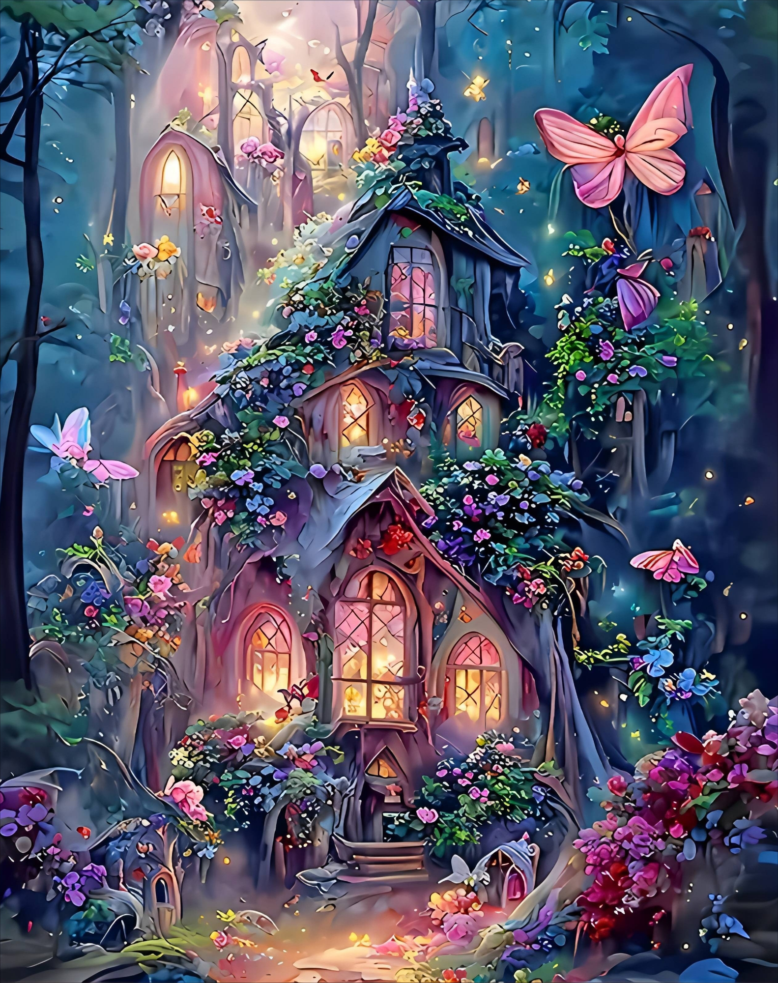 1000/500/300/120 Piece Wooden Jigsaw Puzzle of Magic Fairy Tale House Landscape Puzzle Game Family Fun Floor Toy Kid