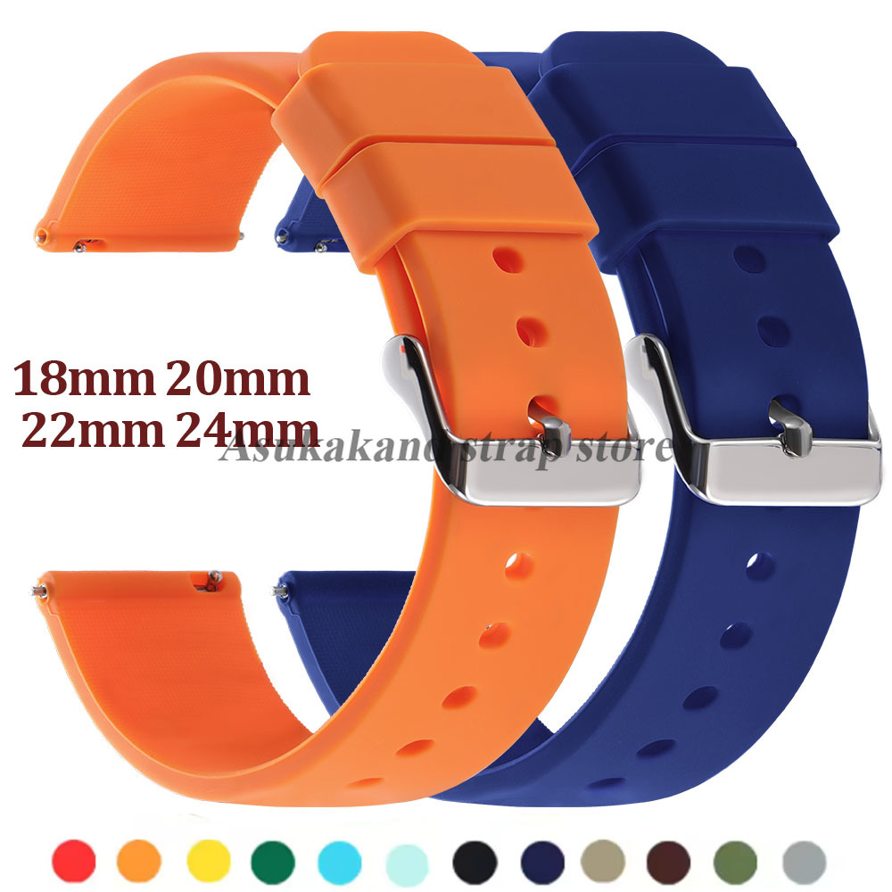 Soft Silicone Watch Strap 20mm 22mm 24mm Men Women Sport Waterproof Breathable Wrist Band Quick Release Bracelet