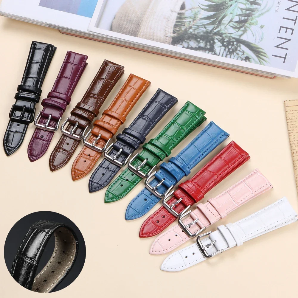 18MM 20MM 22MM 24MM Genuine Leather Watchband Crocodile Pattern Straps Mens Replacement Universal Bracelet
