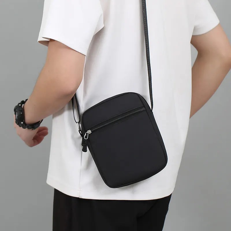 Simple Casual Mini Crossbody Bag Men's Nylon Small Shoulder Bag For Men Oxford Messenger Phone Side Sling Bag Husband Chest Pack