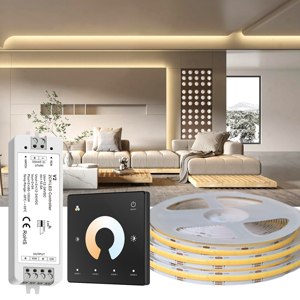 5m 10m 20m COB RGBIC LED Strip 24V WS2811 Addressable IC Dimmable Flexible Party Game Room Light Decor 2.4G RF Remote Control
