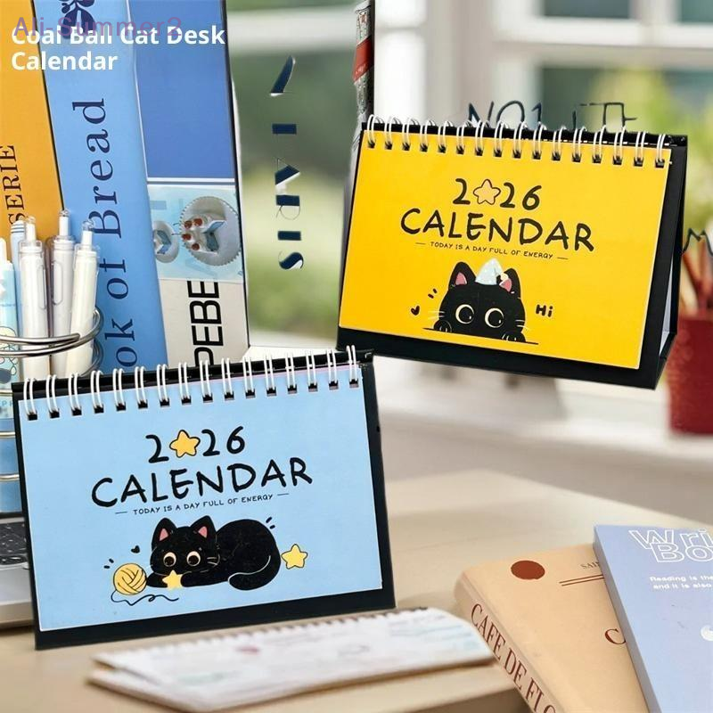 2026 Year Of The Horse Mini Calendars Creative Desk Portable Travel Calendars Cute Cat Pattern Calendar Desktop Decor Ornaments
