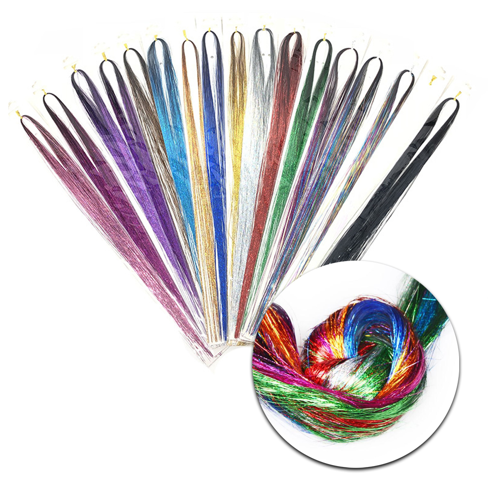 Sparkling Synthetic 150 Strands Hair Tinsel Extension for Women's Hair Accessory Braiding Headdress Highlights Styling