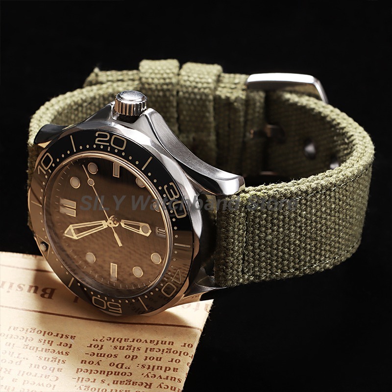 Nylon Canvas Strap 18mm 20mm 22mm 24mm for Sport Waterproof Universal Men Wrist Band for Watch Bracelet