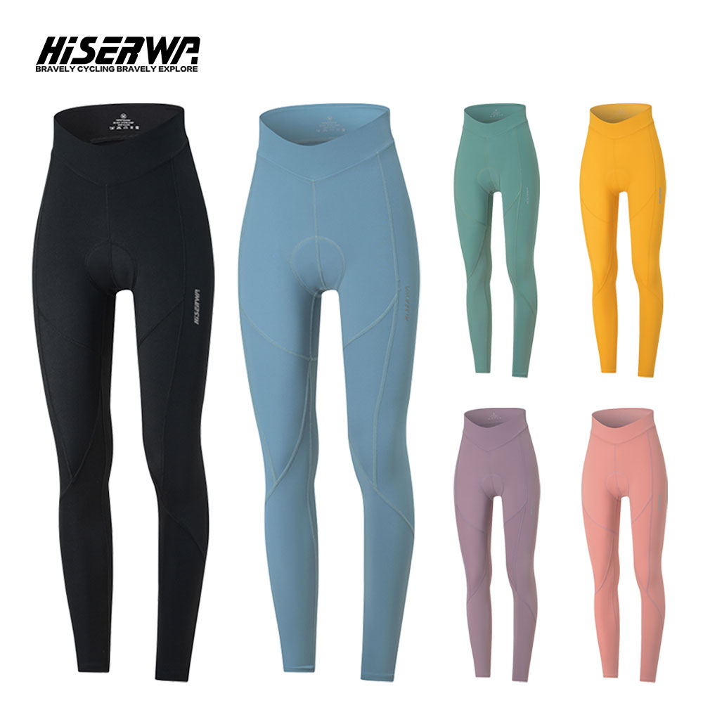 HISERWA Women Cycling Pants Pro 7 Hours Shockproof Padded Pants Summer Breathable Bike Tights Sports Slim Fit Bicycle Pants