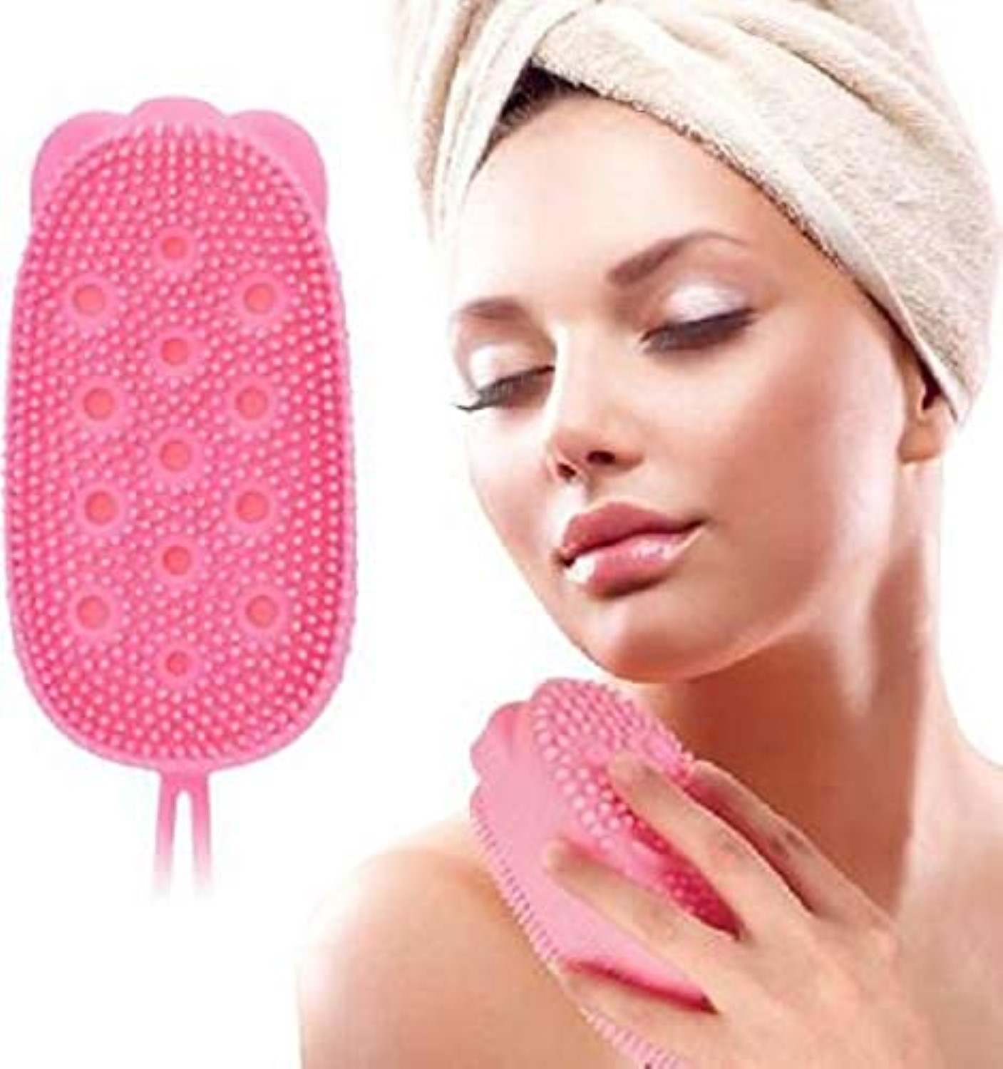 Silicone Bath Body Brush Exfoliating Massage Silicone Loofah Body Scrubber , Silicone Shower Sponge , Double Sided Rubber Scrub Body Brush for Baby Kids Men Women - Multicolor By PG Store