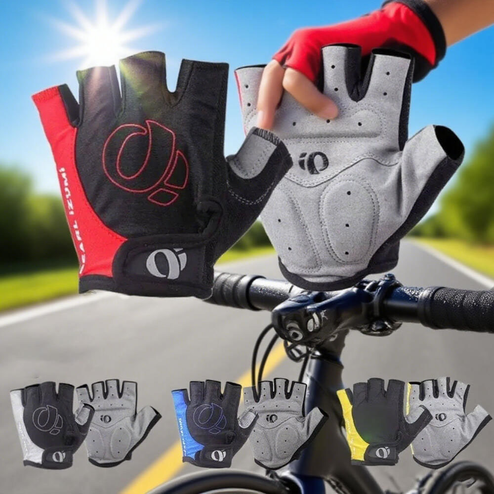 1Pair Gel Half Finger Gloves Anti-Slip Anti-Sweat Shockproof MTB Road Bike Cycling Bicycle Gloves for Left-Right Hand