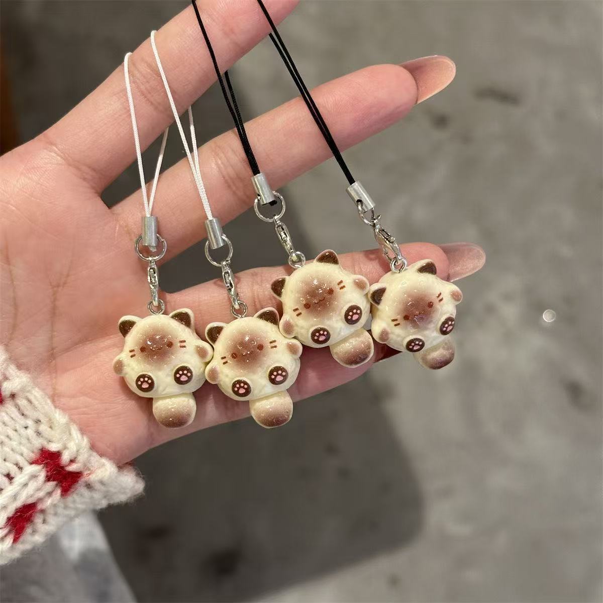 Cute Cat Pendant, Cartoon Versatile Keychain Cat, Bag Pendant Accessory, Cute Cat Bear Pendant Phone Keychain, Mini Cute Phone Charm Chain Phone Lanyard