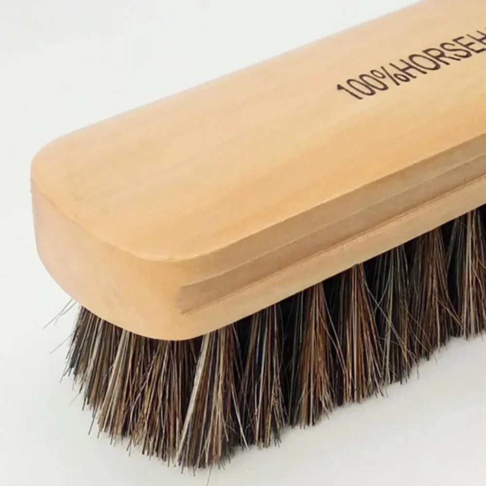 Horsehair Detailing Brush with Wood Handle Uses for Car Seat Dashboard Roof Polishing Cleaning Universal Fit for Most Cars