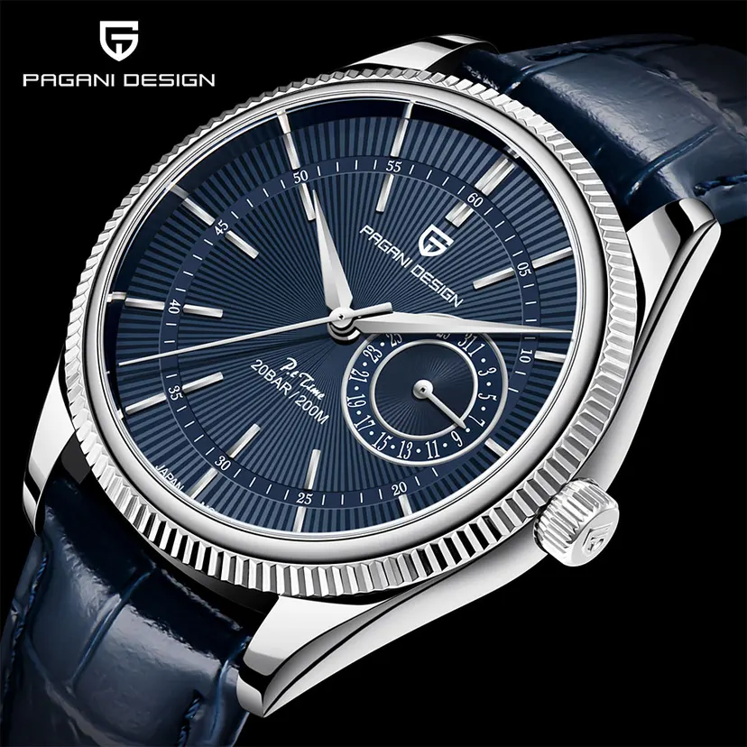 New PAGANI DESIGN VH65 Men Watch Top Brand Quartz Wristwatch Classic Leather Waterproof Clock Sapphire Glass 40MM Watch Man
