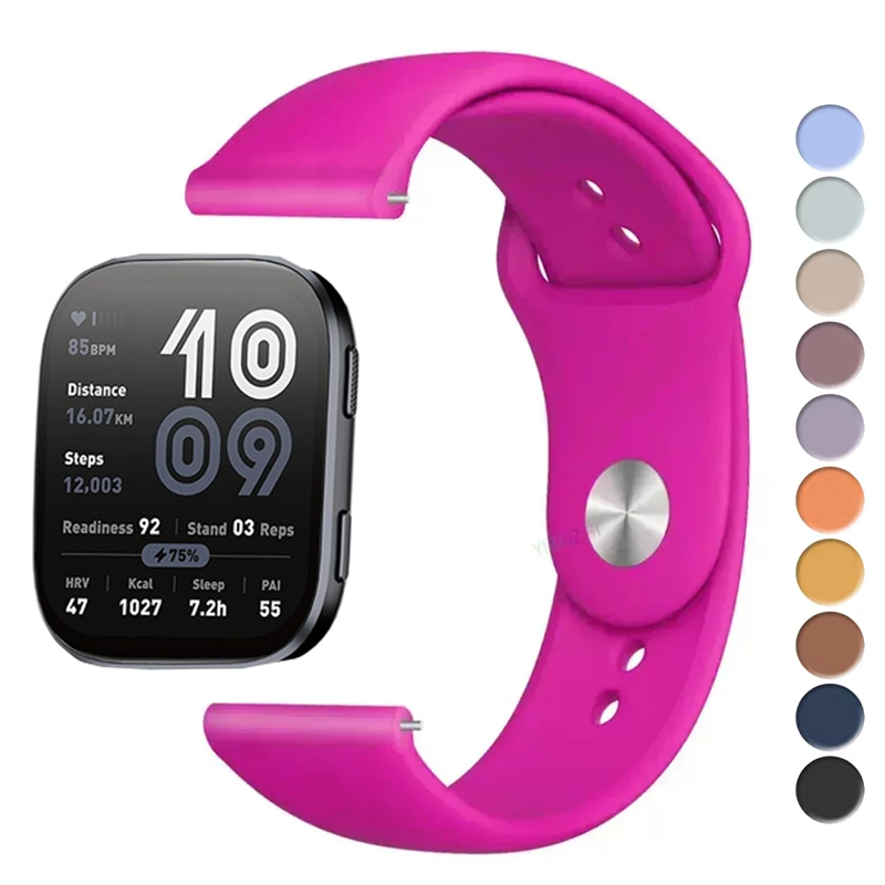 20/22mm Watch band For GTS 4-2 Mini/GTR 4/3/2 /Pro/stratos Sport Silicone Bracelet correa bip 5-bip 6 pro strap