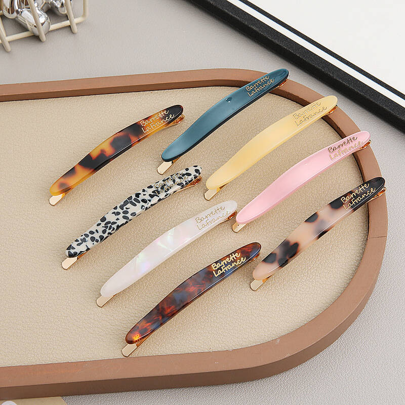 Fashion Women Hair Clips Simple Elegant Acetate Print Hair Barrettes Girls Duckbill Hairpins Hair Accessories Korean Hair Clamps