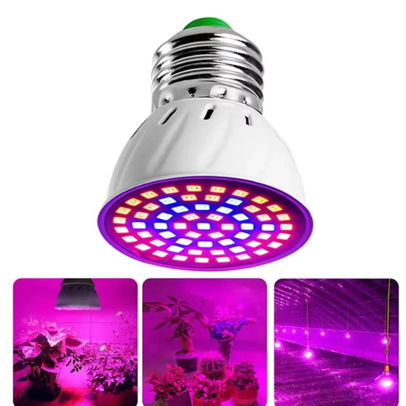 220V E27 60Leds plant growth lamp LED full-spectrum greenhouse hydroponic growth bulb