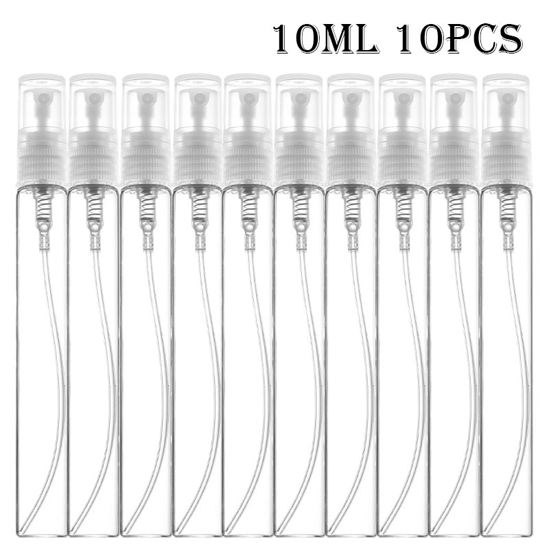 5/10Pcs 3ml 5ml 10ml Clear Mini Perfume Glass Bottle Empty Cosmetics Bottle Sample Test Tube Thin Glass Vials