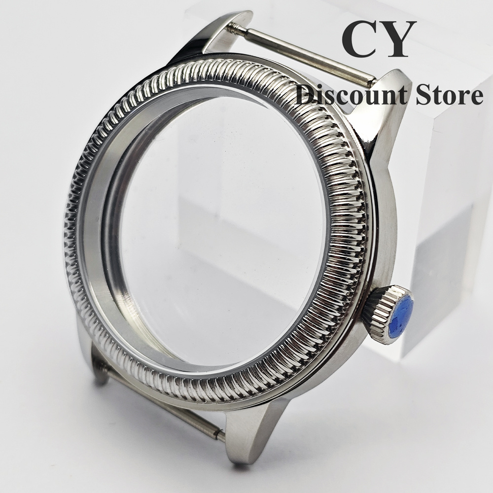 RICHUS ETA6497 Watch Case 44mm Silver Stainless Steel Watch Case fit ETA6497 6498 ST3600 ST3620 Movement Watch Accessories Parts