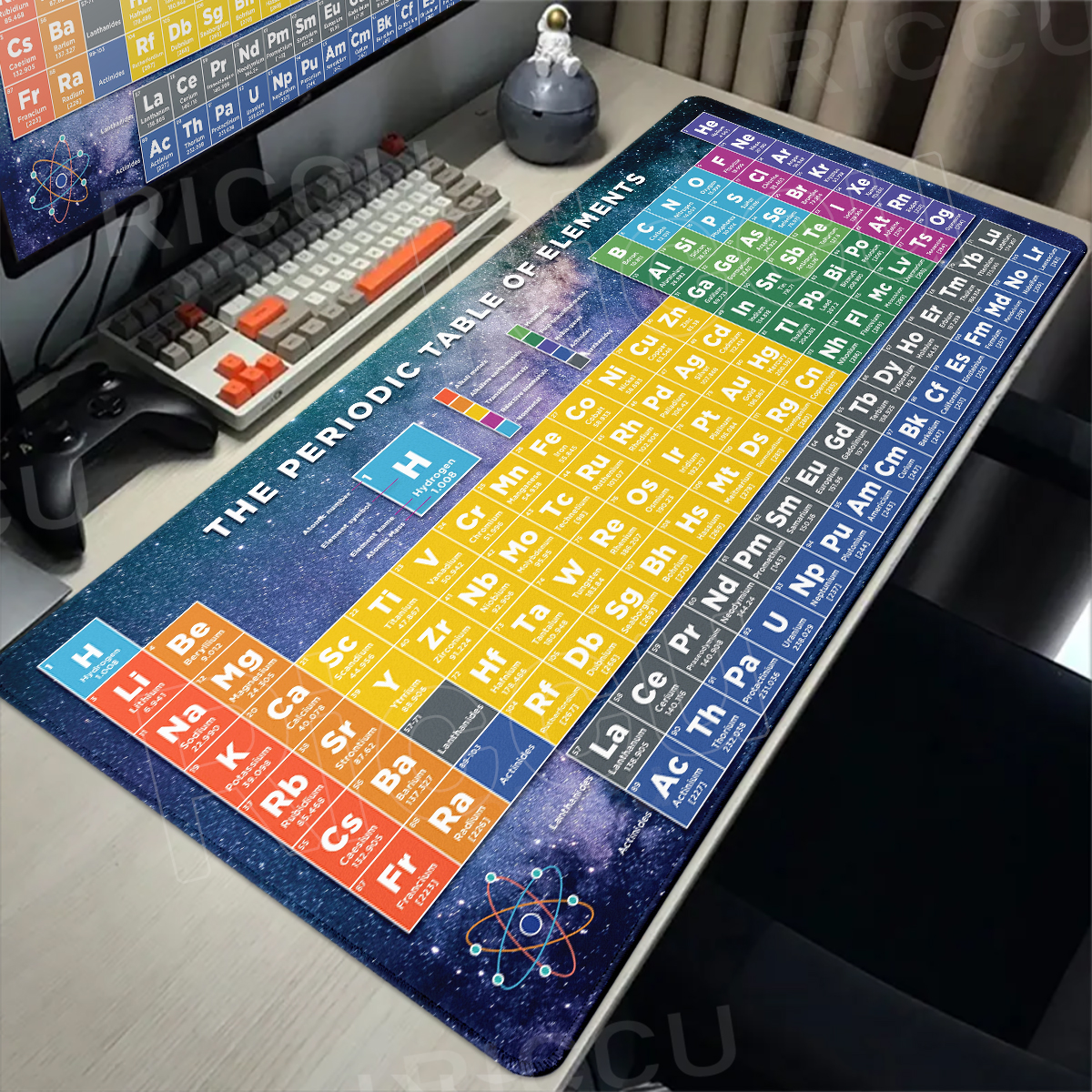 Gaming Large Mousepad Periodic Table of Chemical Elem Mouse Pad Xxl Anti-slip Mousemat PC Extended Mat Gaming Keyboard Desk Pad
