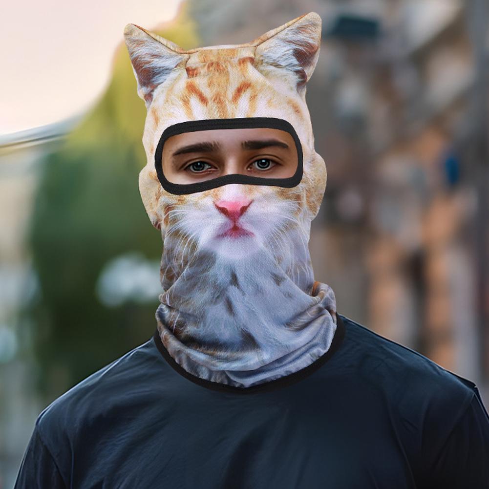 3D Cat Ski BalaclavaAnimal Face Covering Full Face Hood Masque Cute AnimalBalaclava Motorcycle Motocross Ski Snowboard Hat