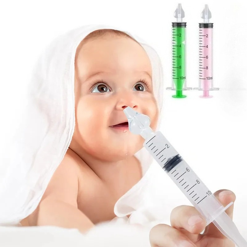 1/2 Pcs Kids Needle Tube Nasal Aspirator Baby Health Care New Infant Nose Washing Cleaner Syringe Children Rhinitis Nasal Washer