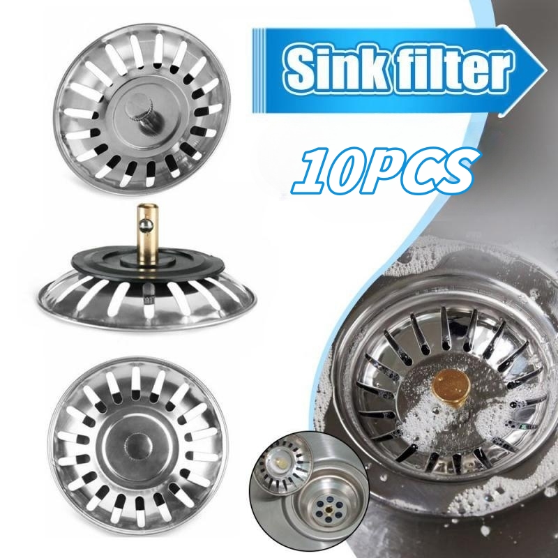 80MM Bathroom Sink Strainer Stainless Steel Water Stopper Sink Water Filter Plug Kitchen Sink Accessories Home Kitchen Tools