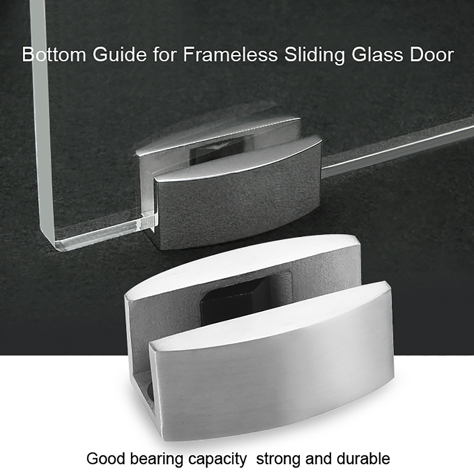 304 Stainless Steel Floor Bottom Guide Replacement for Frameless Sliding Glass Doors Floor Guide
