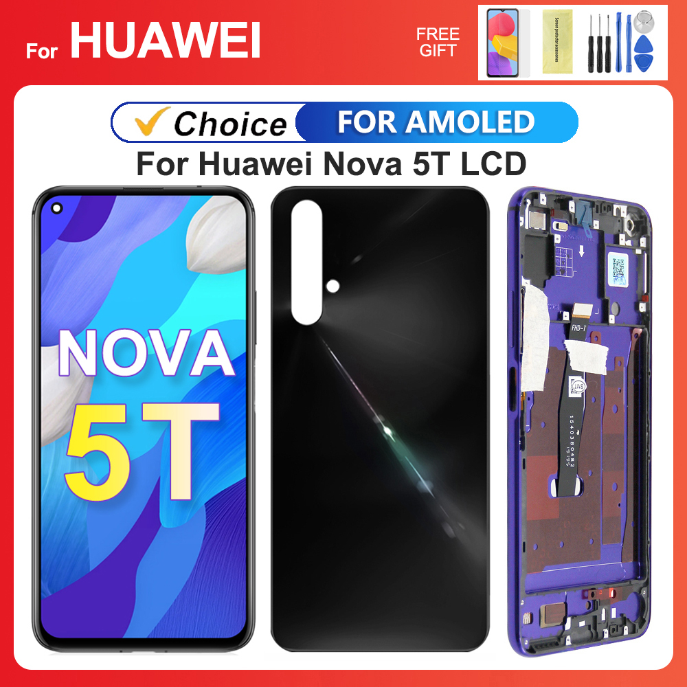 AMOLED For Nova 5T For 20 YAL-L21 L61 L71 L61D LCD Display Touch Screen Digitizer Assembly Replacement