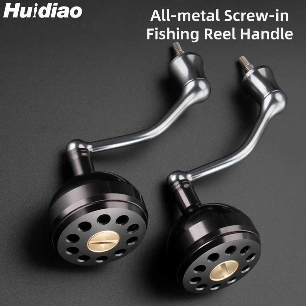 Huidiao CNC Aluminum Spinning Reel Handle Screw-In Power Rocker Arm Durable Metal Knob Fishing Reel Replacement Parts