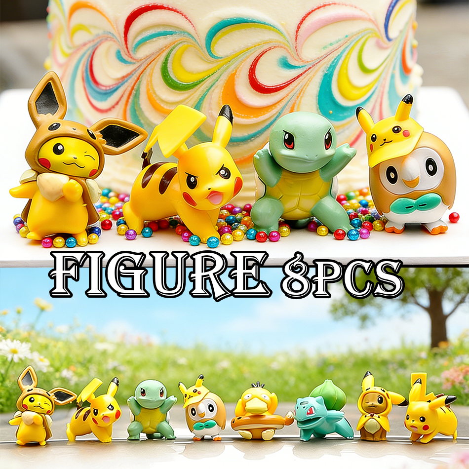 6/8pcs/set Pokemon Pikachu Figures Model Collection 2-4CM Pokémon Anime Figure Toy Dolls Kawaii Girl Boy Birthday