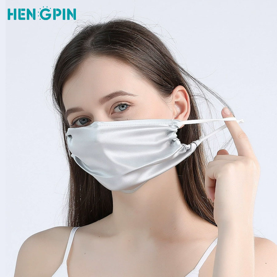 100% Mulberry Silk Face Mask for Women Men Reusable Washable Mouth Mask Light High-end Breathable Summer Ice Silk Mask