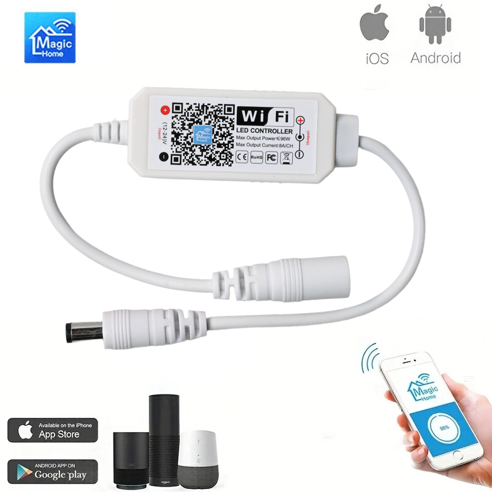 LED Smart WiFi Controller DC 12V 24V Dimmer MAGIC APP Voice Remote Control Dimming For COB 2835 Single Color LED Strip Lights lightify