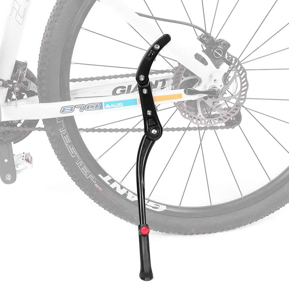 Adjustable Bicycle Kickstand, Aluminium Alloy, Universal Rear Bike Kickstand for 24 inch to 29 inch Mountain Bike and Road Bike