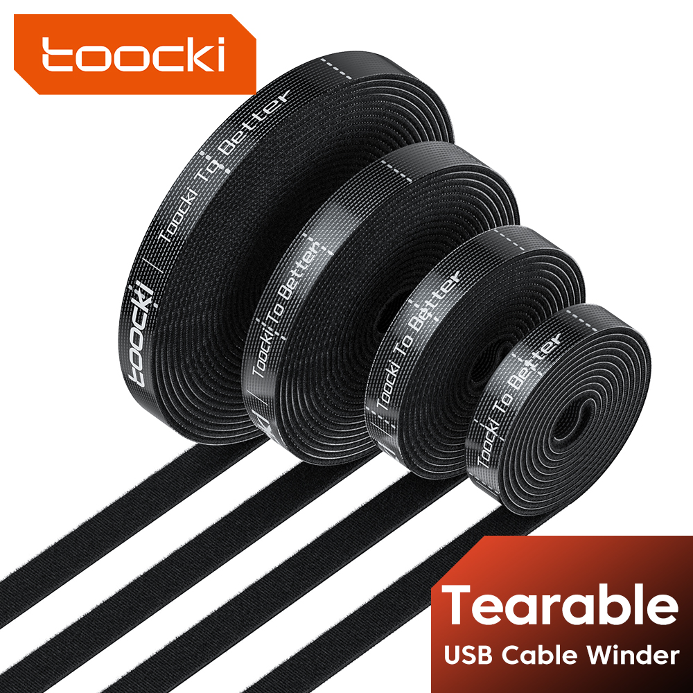 Toocki Cable Organizer Wire Winder Data Cord Management Tape For Phones Mouse Earphones Computer TV Cables Protector Colorful