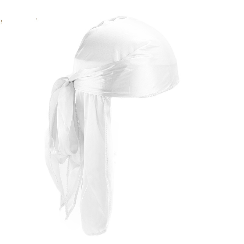Mens Silky Turban Head Wrap Hat Wig For man Women Satin Couple Biker Headwear Headband Hair Accessories Extra Long Tail Bles Online DZ-23B-33