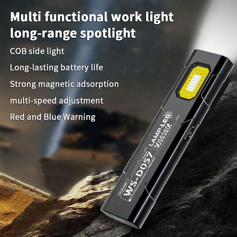 Tough Compact LED Flashlight, USB-C Chargeable, 800mAh, Multi-Mode, Ideal for Outdoor Activities and Crisis Situations