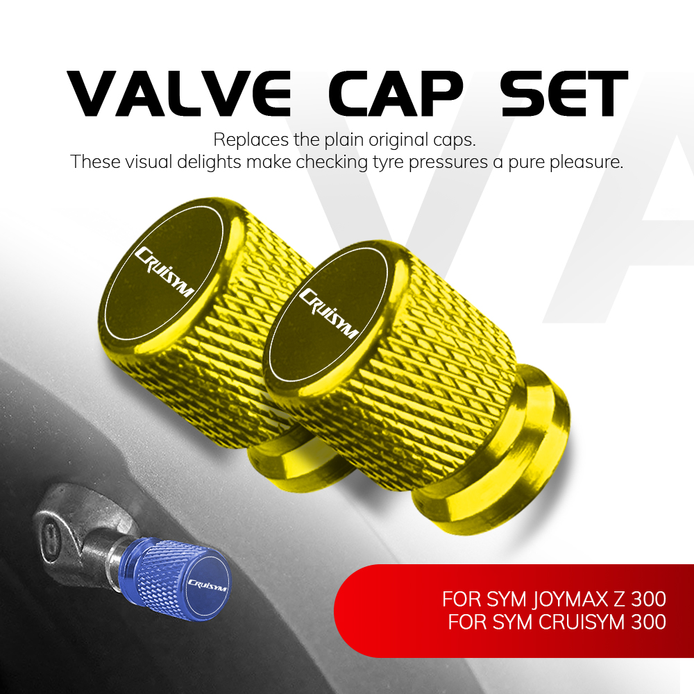 For SYM JOYMAX Z 300 JOYMAX Z300 CRUISYM 300 CRUISYM300 Motorcycle Accessories Standard Valve Cap Set Tire Caps Set Aluminum