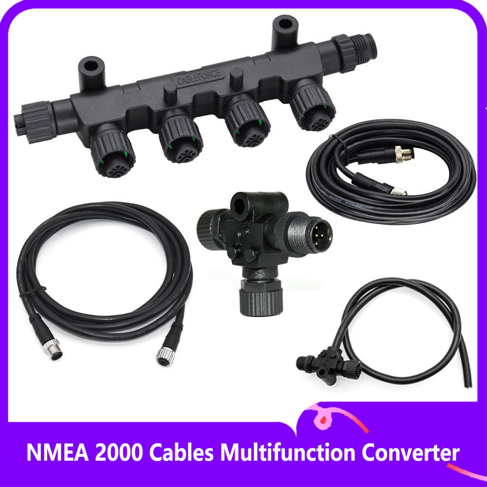 NMEA2000 Converter Multifunction Converter NMEA 2000 Cables DC 9-30V ABS T-type Connector 3 ports 6 ports Car Accessories