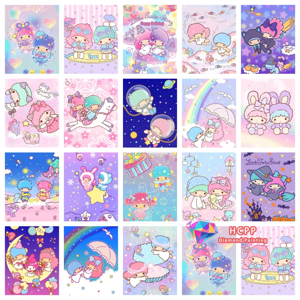 New Little Twin Stars Cute Kuromi Diamond Painting Kit Square Round Diamond 5D DIY Mosaic Handmade Art Crafts Home Decor