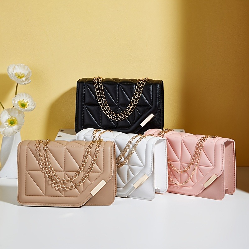 Small Bag Women's New Woven Fashion Chain Shoulder Armpit Bag Versatile Crossbody Small Square Bag