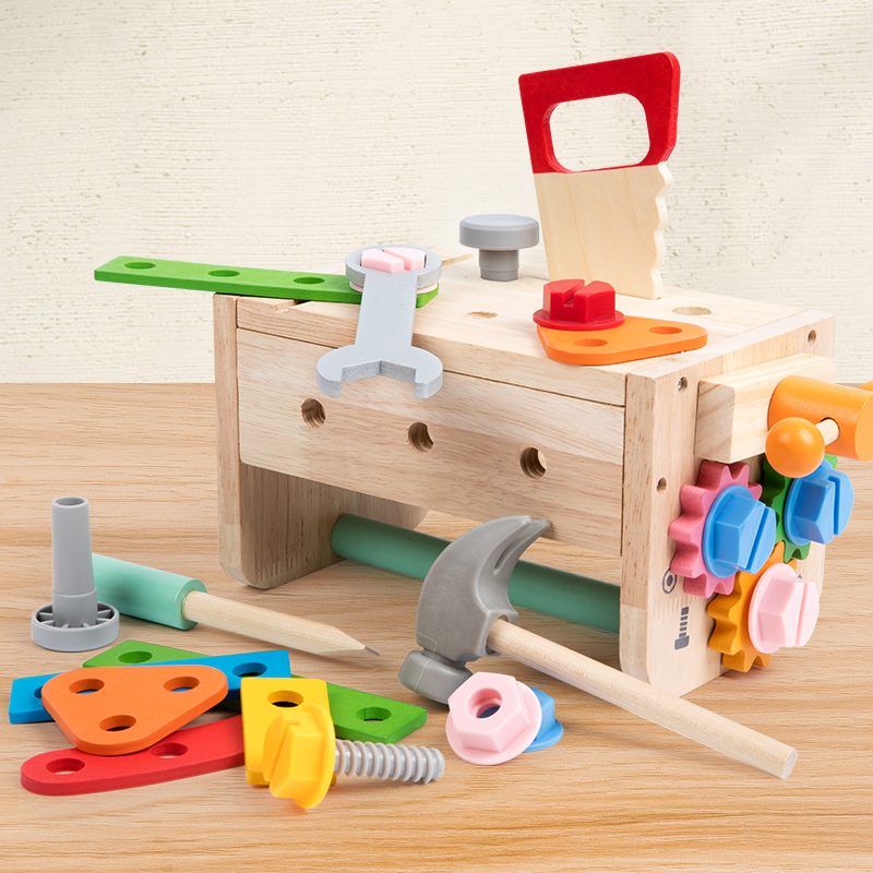 Wooden Tool Set For Kids Toys Montessori Toys Workbench Construction Toys Educational Toys For Birthday For Boys