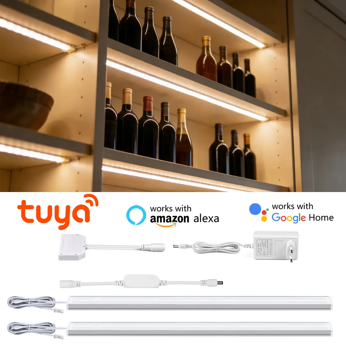 Intelligence Tuya WiFi LED Lights Bar for Multi-Level Storage Cabinet Soundproof Panel Lighting,12V Smart Voice APP Control Lamp - image 1