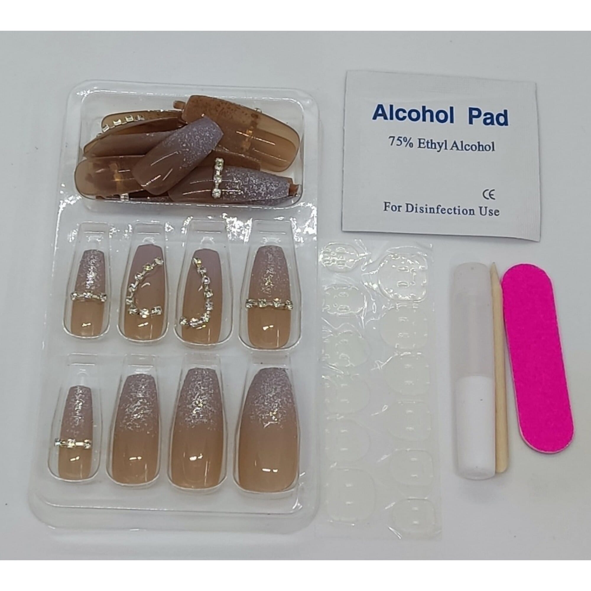 24 Pieces Sweet 3D Artificial Press On Nails With Manicure Accessories / Fake Nails For Party Wear (Best Artificial Nail For Daily Wear)
