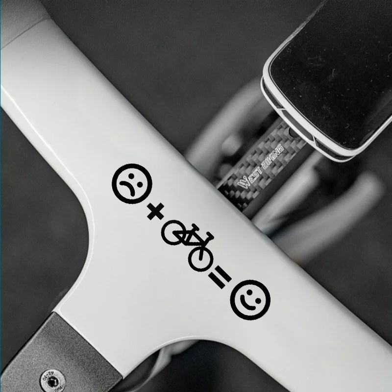 Sad Face Bicycle Happy Face Math Formula Vinyl Stickers Waterproof Decals For Bike Frame Laptop Decor