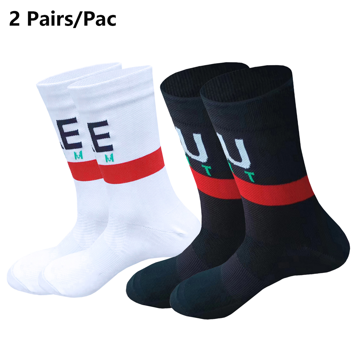 2 Pairs New Cycling Socks UAE MTB Mountain Bike Socks Breathable Moisture Wicking Athletic Compression Socks For Running