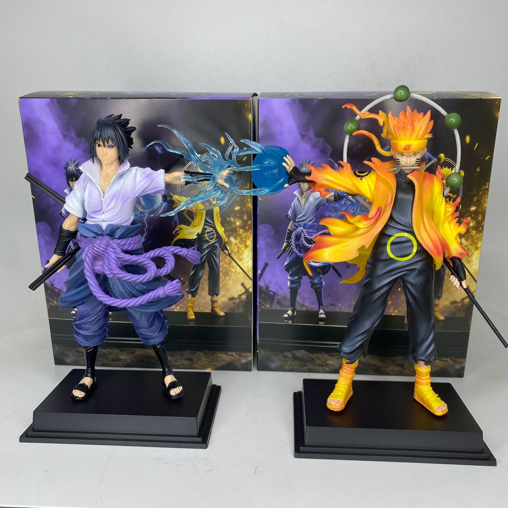 Naruto AK Uzumaki AK Sasuke Anime Figure GK Double Head Carving Collectible Decor Desktop Ornament Statue Model Toy