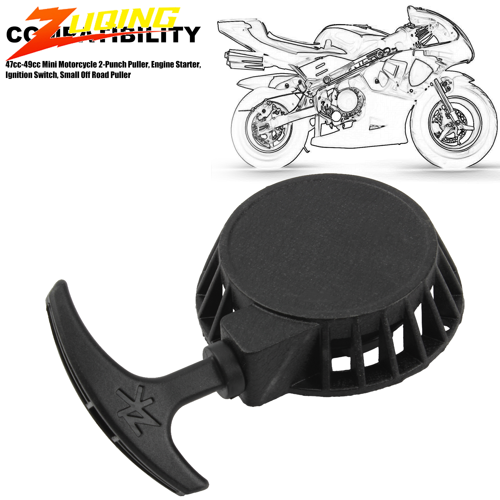 ‌Easy Install Aluminum Pull Starter For 2 Stroke Pocket Bike ATV Quad 47cc 49cc Recoil Start Engine Part Dirt Bike Accessories