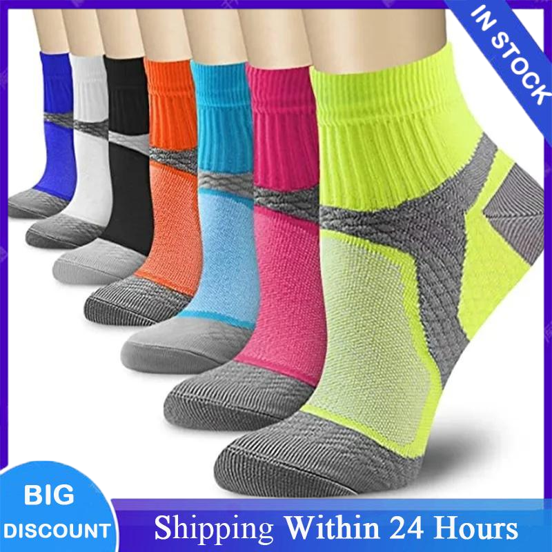 1/2/3 Pairs Running Professional Sports Socks Marathon Fitness Thickened Cushioned Short Tube Low Cut Boat Ankle Socks Men Socks