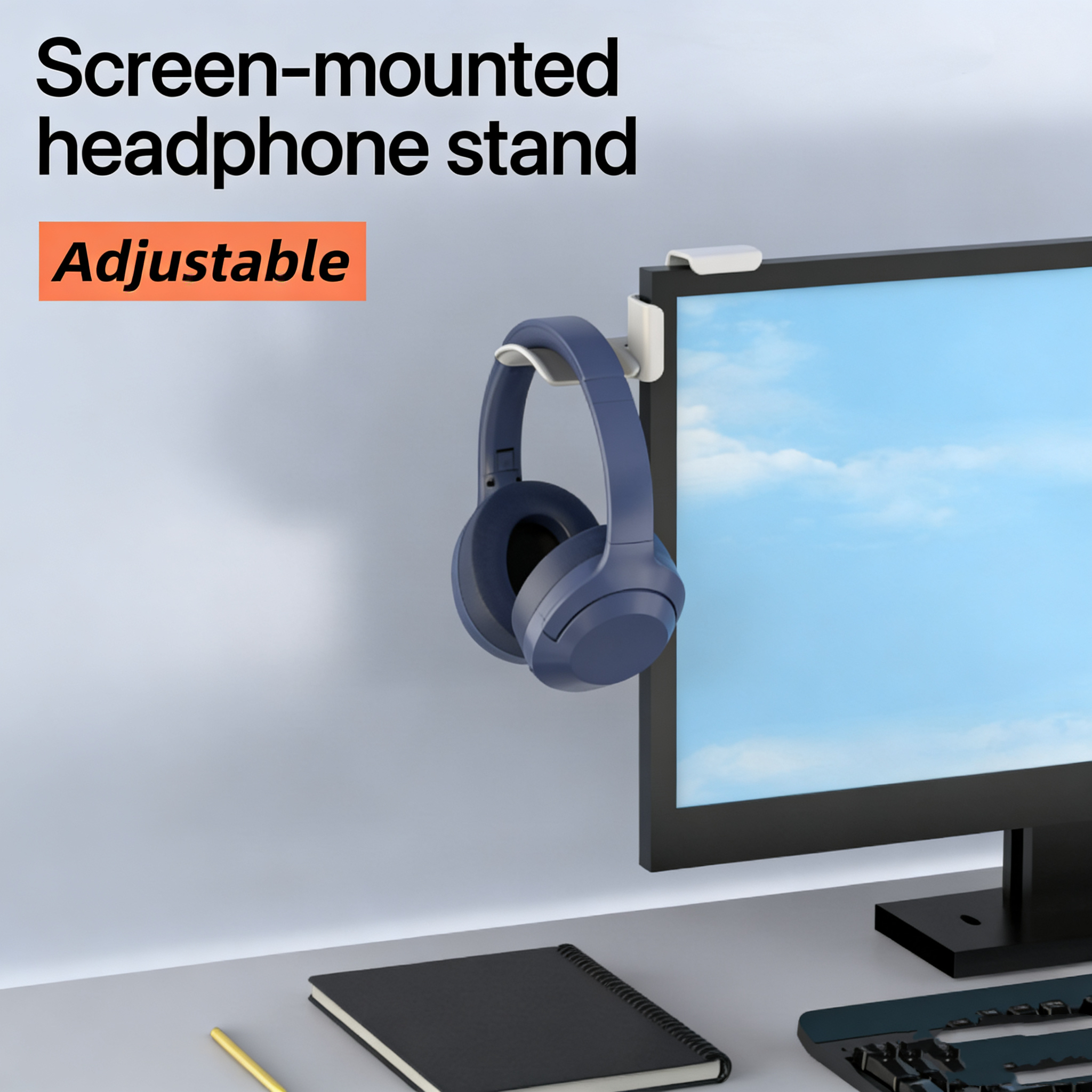 Portable Headphone Holder Universal Headset Hanging Hook Durable Bracket PC Monitor Hanger Wall Hook Head Mounted Earphone Stand