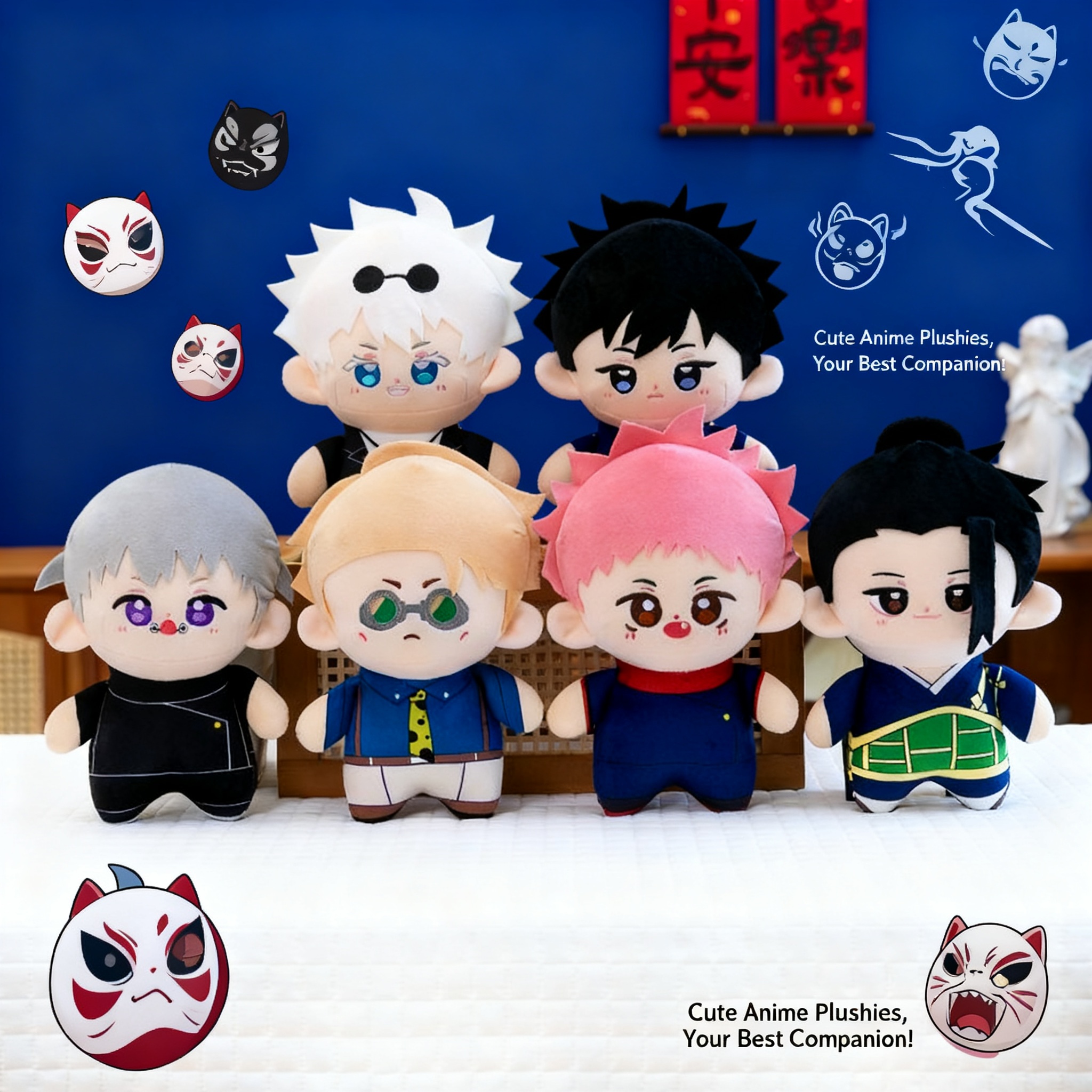 Anime Cartoon Plush Doll Jujutsu Kaisen Cotton Doll Love and Deep Space Stuffed Toy Haikyuu Volleyball Boy Starfish Body Cute