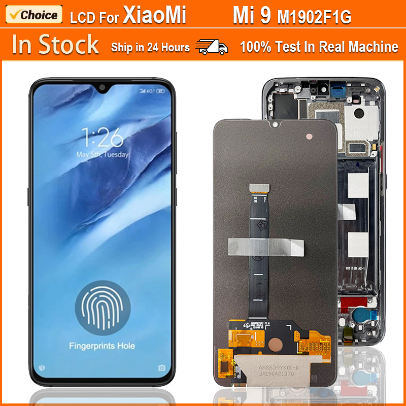 6.39'' Super Amoled Mi9 Screen for Xiaomi Mi 9 Lcd display With Touch Screen Digitizer Assembly For Xiaomi9 M1902F1G Lcds