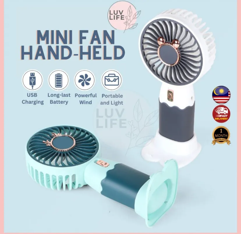 Portable Mini Fan Rechargeable Whisper Wind Turbo- Silent Portable Desk Hand Held Fan with USB Charging