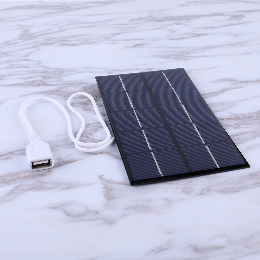 5W 5V Solar Cell Panel Polysilicon USB Solar Charging Panel Solar Plate for 3-5V Battery/Phone Charging for Outdoor Camping